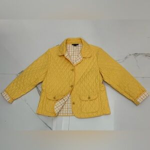 Lands' End Quilted Jacket with Plaid Lining, EUC, Sz. L Orig. $120